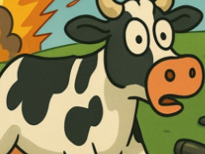 Crazy Cow 3D background